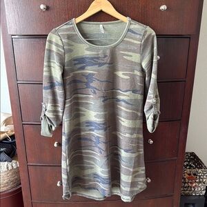Camouflage Long Sleeve Dress